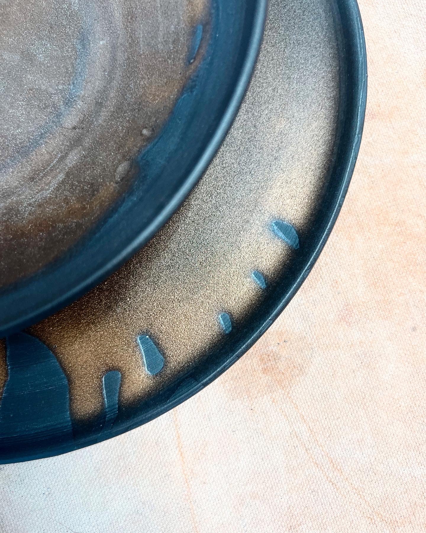 Brass & Black Dinner Plate