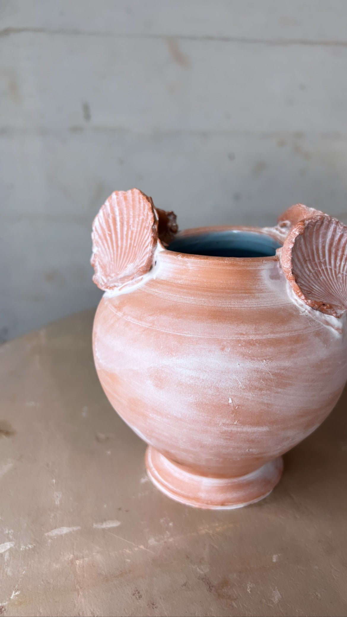 Terracotta Shell Vase